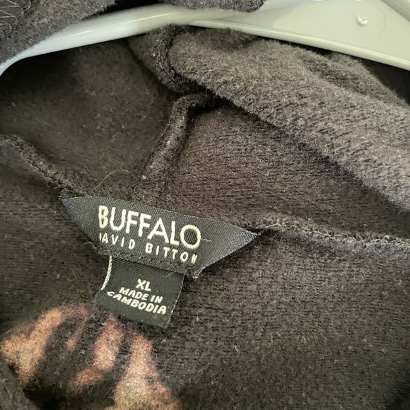 Custom bleach art hoodie. Buffalo sweatshirt by David Bitton. XL - Picture 3 of 7